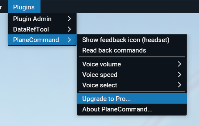 xp11 pro menu